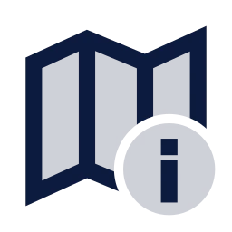 Map info icon, Sharp Duotone style
