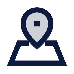 Map location icon, Sharp Duotone style