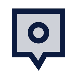 Map marker square icon, Sharp Duotone style
