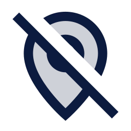 Map pin off icon, Sharp Duotone style
