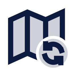 Map refresh icon, Sharp Duotone style