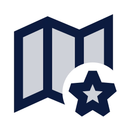 Map star icon, Sharp Duotone style