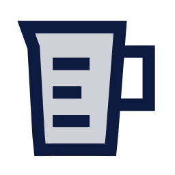 Measuring cup icon, Sharp Duotone style