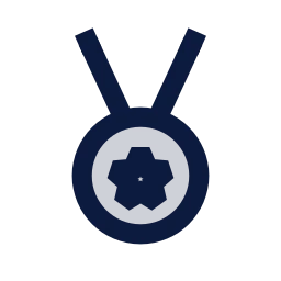 Medal icon, Sharp Duotone style