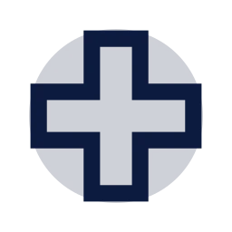 Medical cross icon, Sharp Duotone style