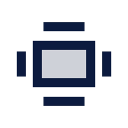 Meeting table icon, Sharp Duotone style