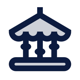 Merry go round icon, Sharp Duotone style