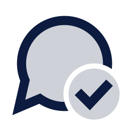 Message check icon, Sharp Duotone style