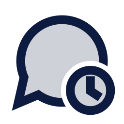 Message clock icon, Sharp Duotone style