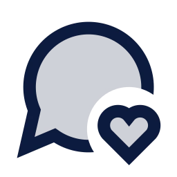 Message heart icon, Sharp Duotone style