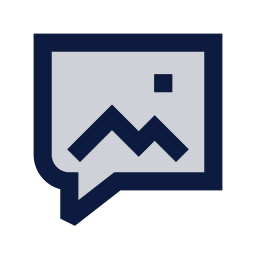 Message image icon, Sharp Duotone style