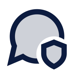 Message shield icon, Sharp Duotone style