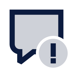 Message square alert icon, Sharp Duotone style