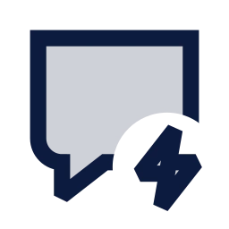 Message square bolt icon, Sharp Duotone style
