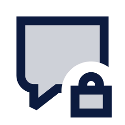 Message square lock icon, Sharp Duotone style