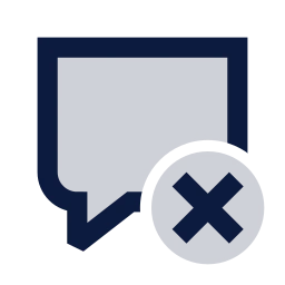Message square x icon, Sharp Duotone style