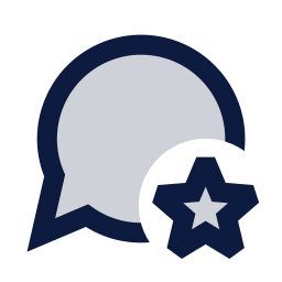 Message star icon, Sharp Duotone style