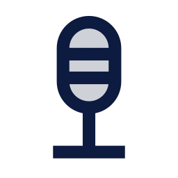 Mic podcast icon, Sharp Duotone style