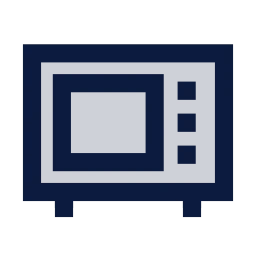 Microwave icon, Sharp Duotone style