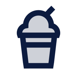 Milkshake icon, Sharp Duotone style
