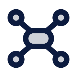 Mind map icon, Sharp Duotone style