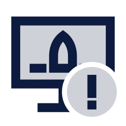 Mission control alert icon, Sharp Duotone style
