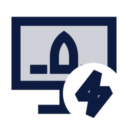 Mission control bolt icon, Sharp Duotone style