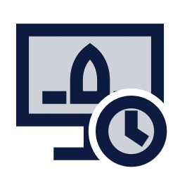 Mission control clock icon, Sharp Duotone style