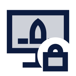 Mission control lock icon, Sharp Duotone style