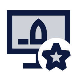 Mission control star icon, Sharp Duotone style