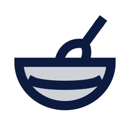 Mixing bowl icon, Sharp Duotone style