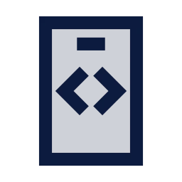 Mobile app code icon, Sharp Duotone style