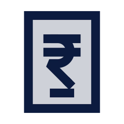 Mobile rupee icon, Sharp Duotone style