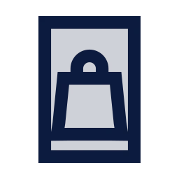 Mobile shopping icon, Sharp Duotone style