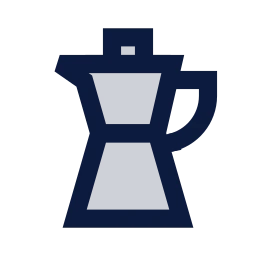 Moka pot icon, Sharp Duotone style
