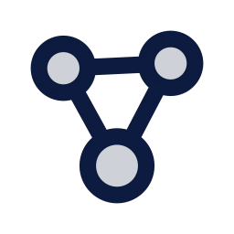Molecule icon, Sharp Duotone style