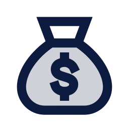 Money bag icon, Sharp Duotone style