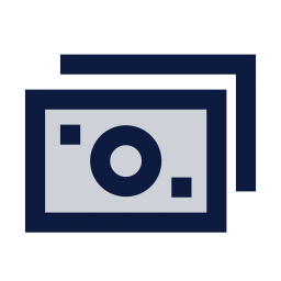 Money stack icon, Sharp Duotone style