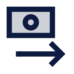 Money transfer icon, Sharp Duotone style