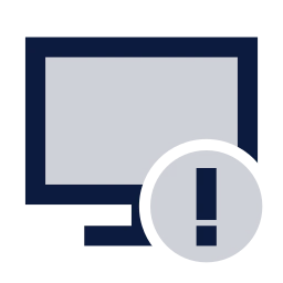 Monitor alert icon, Sharp Duotone style