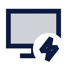 Monitor bolt icon, Sharp Duotone style