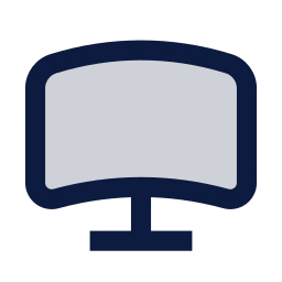 Monitor curved icon, Sharp Duotone style
