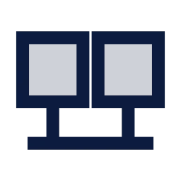 Monitor dual icon, Sharp Duotone style