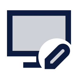Monitor edit icon, Sharp Duotone style