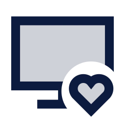 Monitor heart icon, Sharp Duotone style