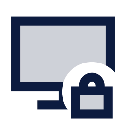 Monitor lock icon, Sharp Duotone style