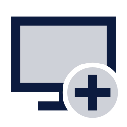 Monitor plus icon, Sharp Duotone style