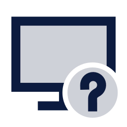 Monitor question icon, Sharp Duotone style