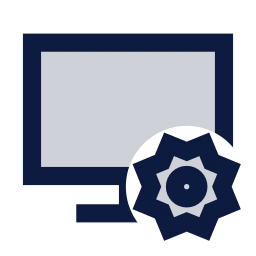 Monitor settings icon, Sharp Duotone style