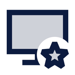 Monitor star icon, Sharp Duotone style